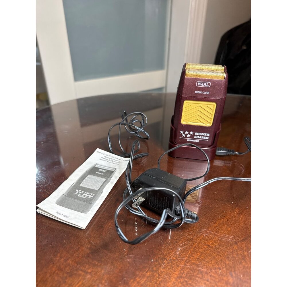 Wahl 5-Star Super Close Rechargeable Shaver Shaper W/ Manual Charger/case  26-12